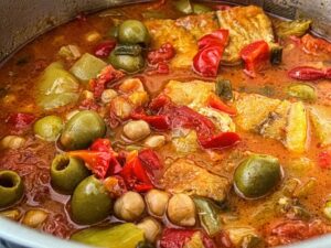 Vienas puodas Maroko žuvies troškinys (Viduržemio jūros regionas)